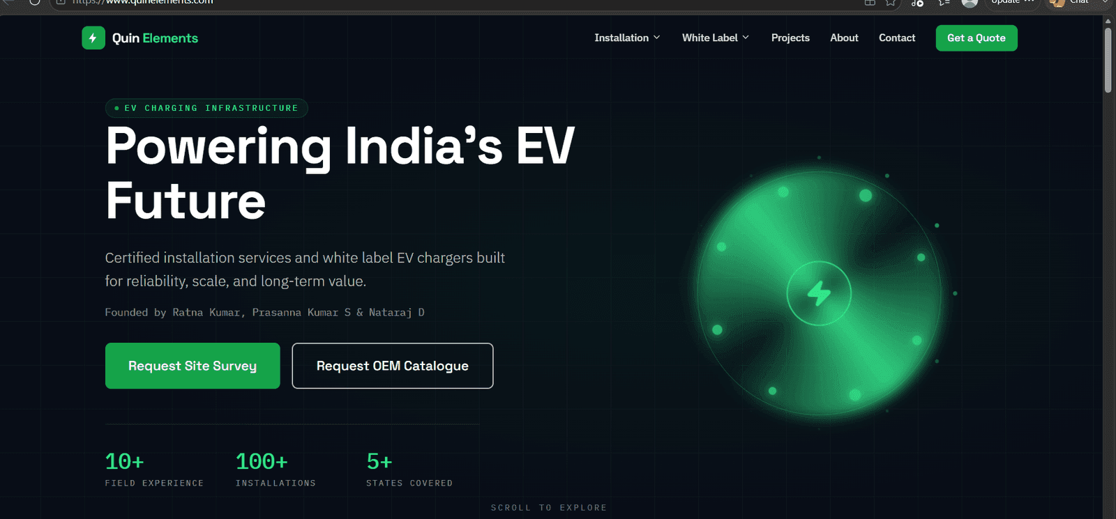 Quin Elements homepage